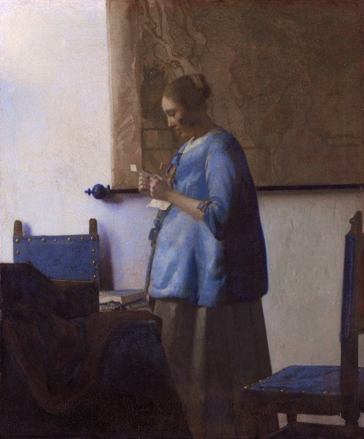 Woman in Blue Reading a Letter (2)
